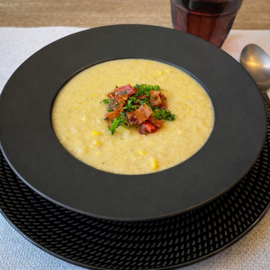 Chaudrée de maïs avec bacon croustillant