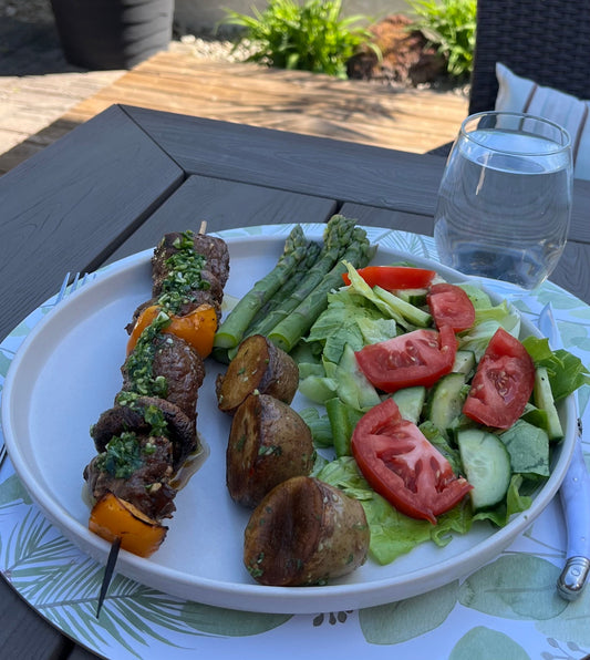 Brochettes de Bœuf Ultra Juteuses au BBQ & Chimichurri Maison